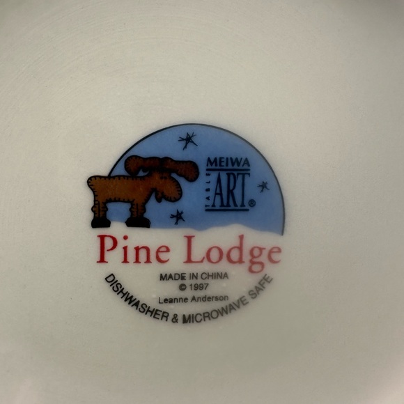 Pine Lodge Soup Cereal Bowls Bear Moose Cabin Woods Meiwa Art  Set Of 6 - Picture 3 of 5